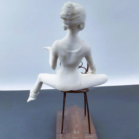 Vintage Collectible Boehm Porcelain and Bronze "Young Dancers" Sitting on Chair - Picture 2 of 4